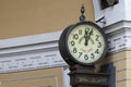 The clock of the arch of the Headquarters with the inscription Ã¢â¬ÅThe main chamber of measures and weights. Exact Time Ã¢â¬Â